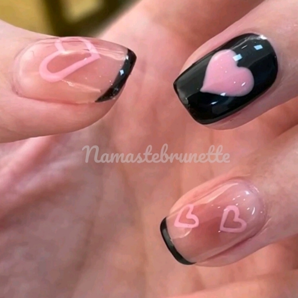 2/$16 Pink Hearts Press On Nails